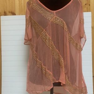 Free People New Romantics Made in India Beaded Top - rare - gorgeous - XS